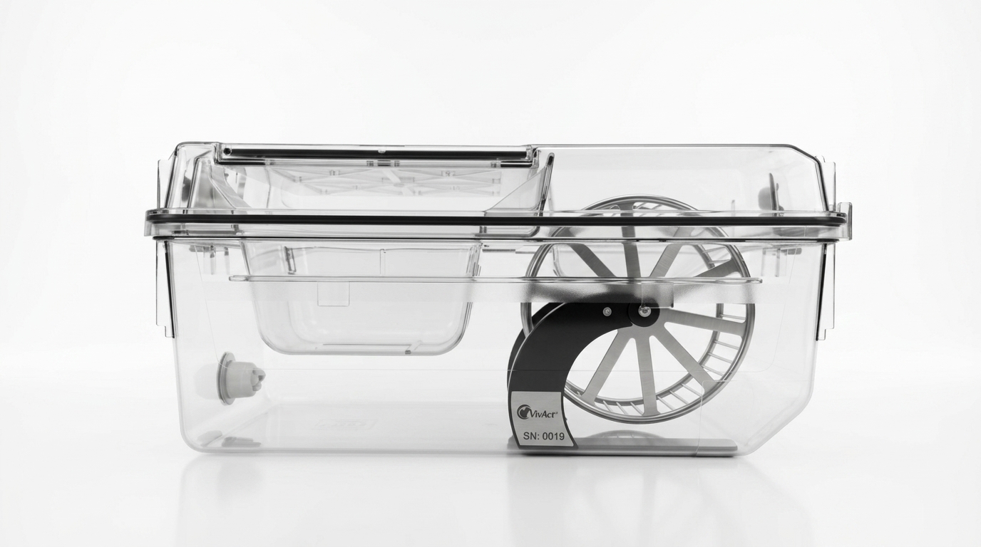 VivAct™ precision running wheel telemetry inside Tecniplast GM500 IVC cage